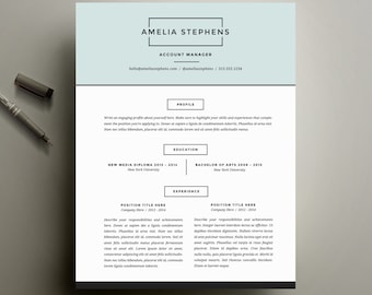 creative resume template and cover letter template for word etsy