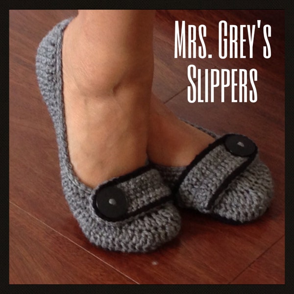 Mrs. Grey's Slippers W/ FAUX LEATHER SOLE