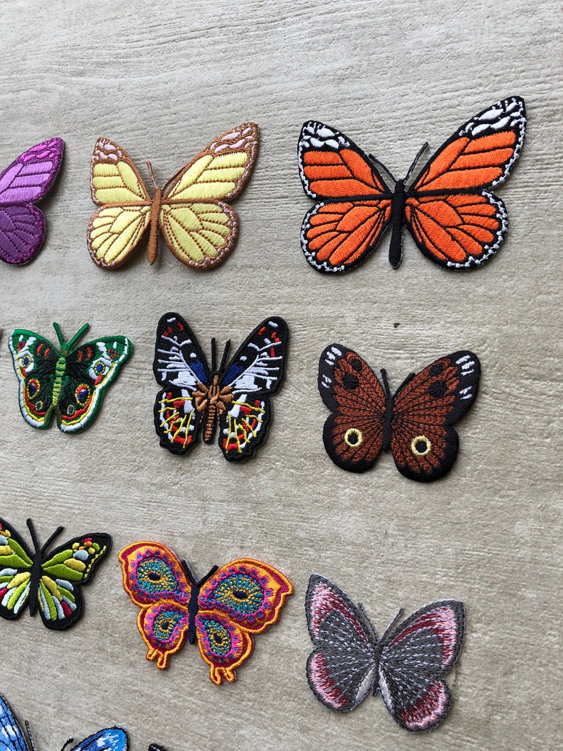 Embroidered Butterfly Patches Iron on Appliques Etsy