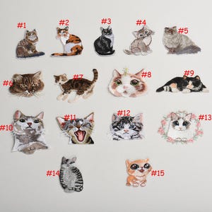 Embroidery Cat Iron On Appliques Kitten Patch