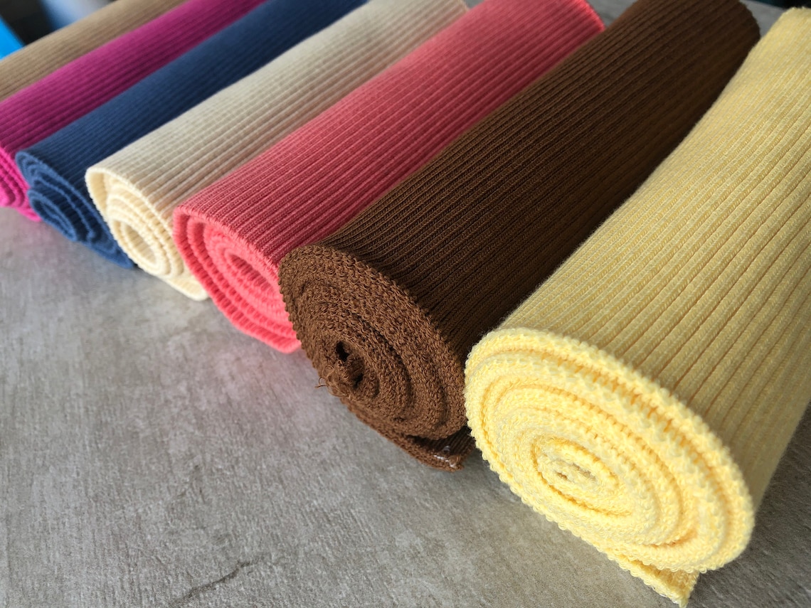 Heavy Weight Elastic Rib Knit Cuffs Waistband Collar Fabric Etsy