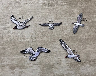 Broderie Seagull Iron On Appliques Bird Patch