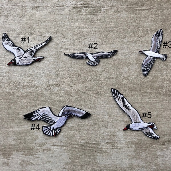 Embroidery Seagull Iron On Appliques Bird Patch