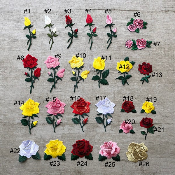 Embroidery Rose Flower Iron On Patches