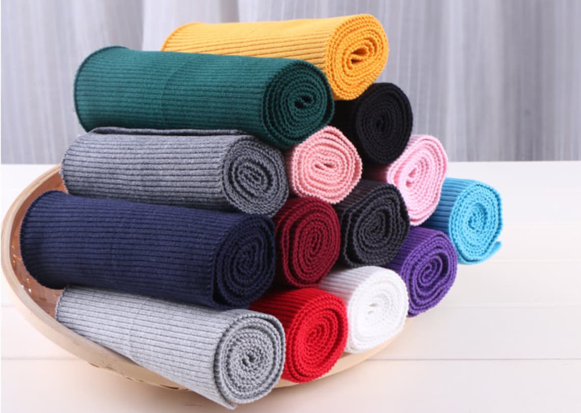 Heavy Weight Elastic Rib Knit Cuffs Waistband Collar Fabric Etsy