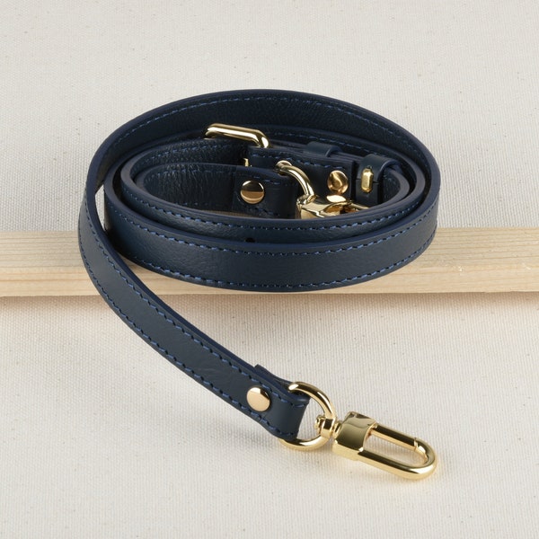 Navy Blue Adjustable Faux Leather Bag Strap Crossbody Strap for Handbag 1.5cm width