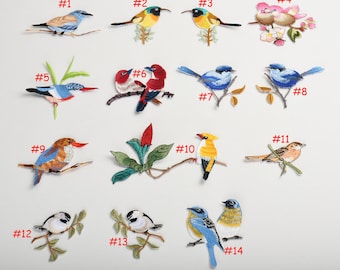 Embroidery Bird Iron On Appliques