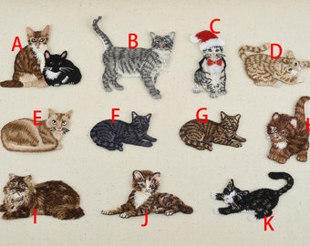 Embroidery Cat Iron On Appliques Kitten Patch