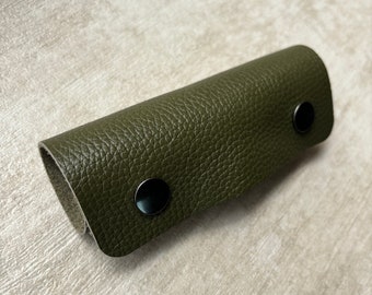 Green Leather Handle Wrap for Luggage Purse Backpack Strap Holder Pad