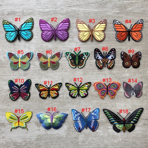 Embroidered Butterfly Patches Iron on Appliques Etsy