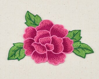 Pink Flower Applique Sew On Patch