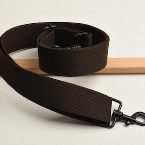 Correa ajustable para bolso bandolera de lona - Marrón chocolate oscuro