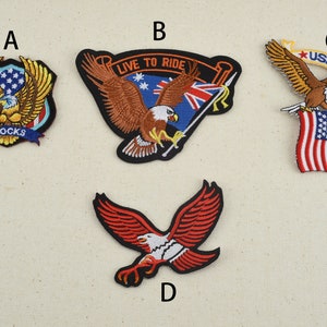 Embroidery Eagle Iron On Appliques Hawk Patch image 1