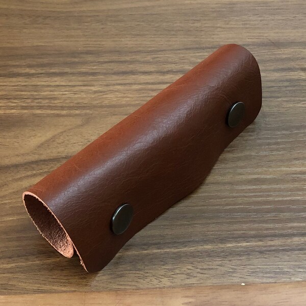Brown Leather Handle Wrap for Luggage Purse Backpack Strap Holder Pad