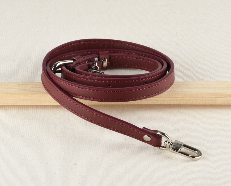 Wine Color Adjustable Faux Leather Bag Strap Crossbody Strap Etsy