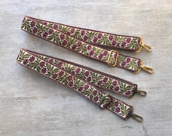 3.8cm or 1.5" wide Crossbody Purse Strap Embroidery Flower Bag Belt