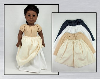Skirt for 18" Dolls. Made for you in your choice of color. Full floor length (9.5" long) petticoat for 18 inch girl doll costumes.