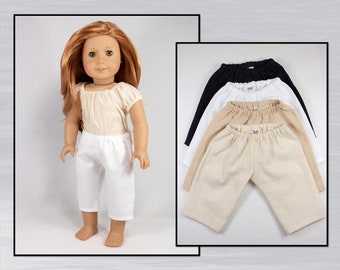 Pantaloons for 18" Dolls. Made for you in your choice of color. Crop pants or pirate slops for 18 inch girl or boy dolls.