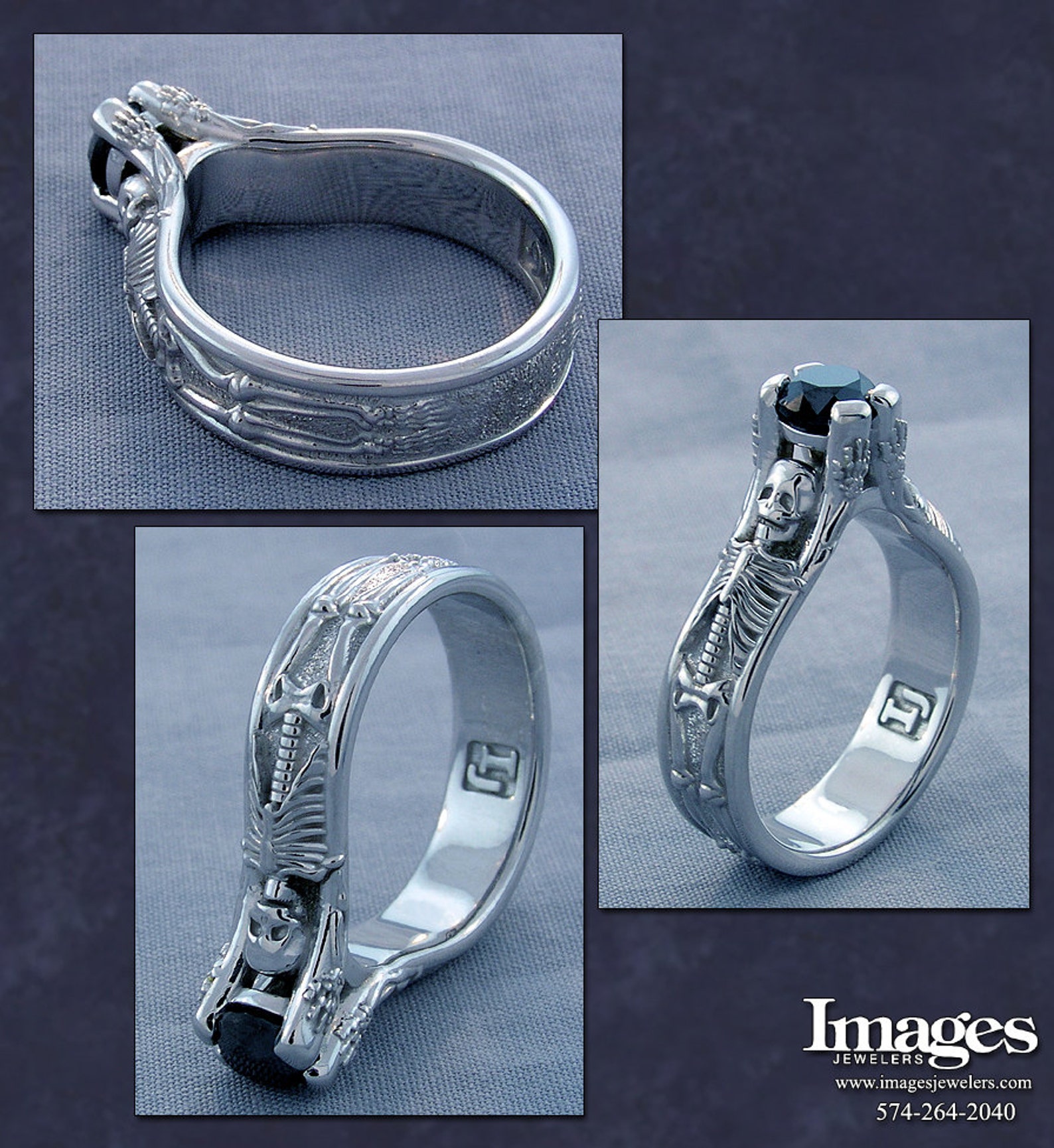 The Skeleton Ring 14k White Gold Etsy