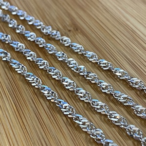 Rope Chain Sterling Silver Chain Necklace 3.5mm wide 24 Inch Length