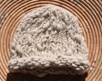 Pure Llama and Alpaca Hat, Tuque, Toque Handspun and knitted by Lynne at The Llama Sanctuary