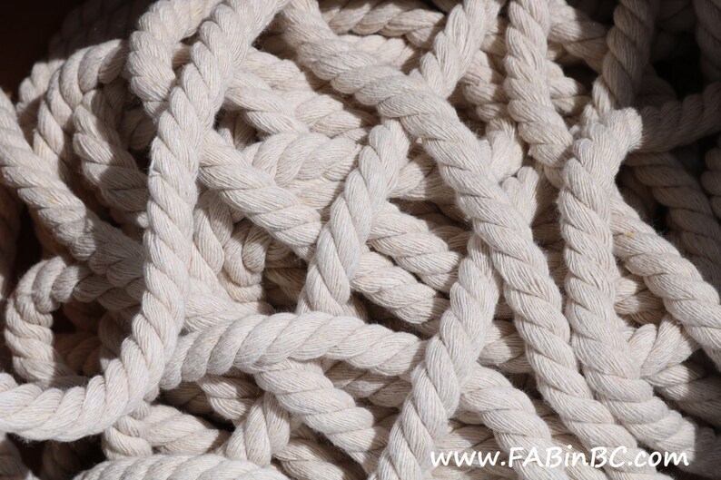 natural super-soft twisted rope for all crafts 5m Recycled Cotton Rope Yarn 10mm-12mm
