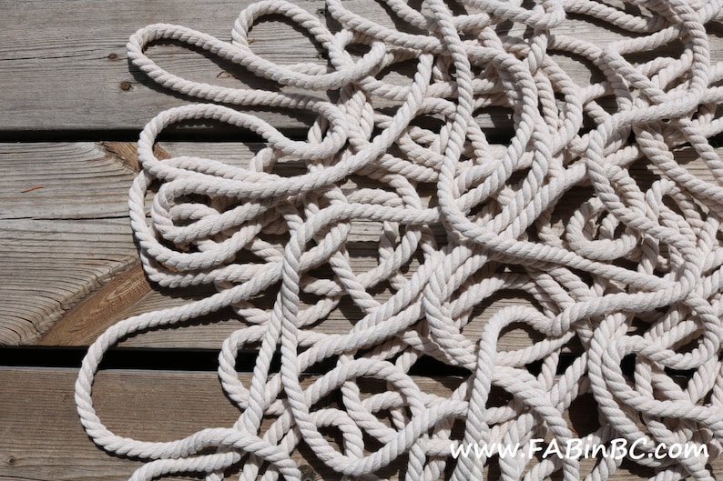 natural super-soft twisted rope for all crafts 5m Recycled Cotton Rope Yarn 10mm-12mm