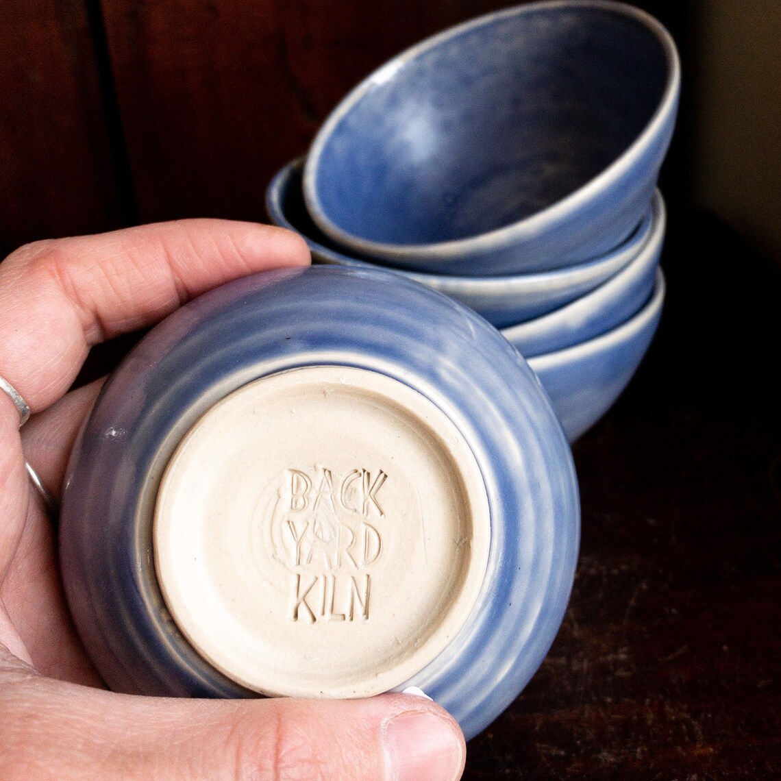 Set of 5 Small Blue Bowls Etsy