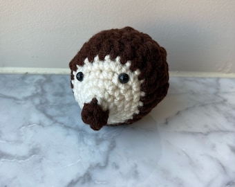 Handmade Crochet Hedgehog Plush, Woodland Nursery Decor