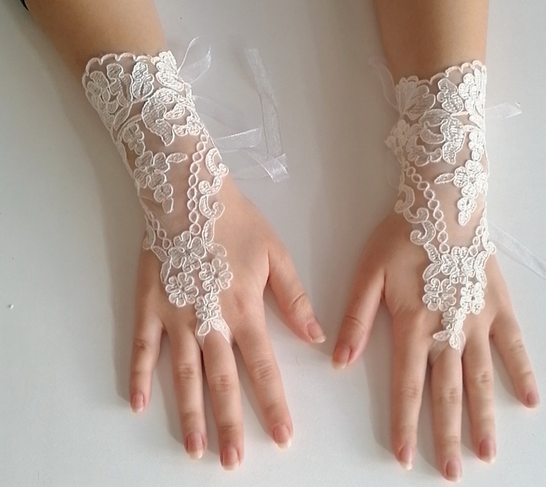 Long Bridal Gloves Flower Leaf Wristband Wedding Glove For Women Girl Party Evening Dress Jewelry Brides Accessories