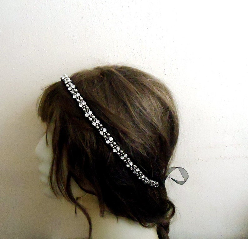 Silver color sparkly rhinestone leaves headband bridal hair accessories