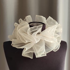 Aus Schreib Rüschen Clown Kragen, Ivory Beige Erwachsene Halsband für Frauen