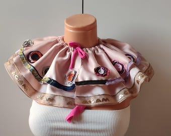 Ruffled clown collar pink festival collar pierrot outfit