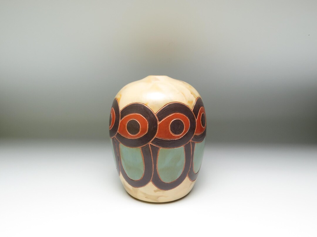 Wheel Thrown Ceramic Vase: Earthenware Pottery With Butterfly Design - Etsy