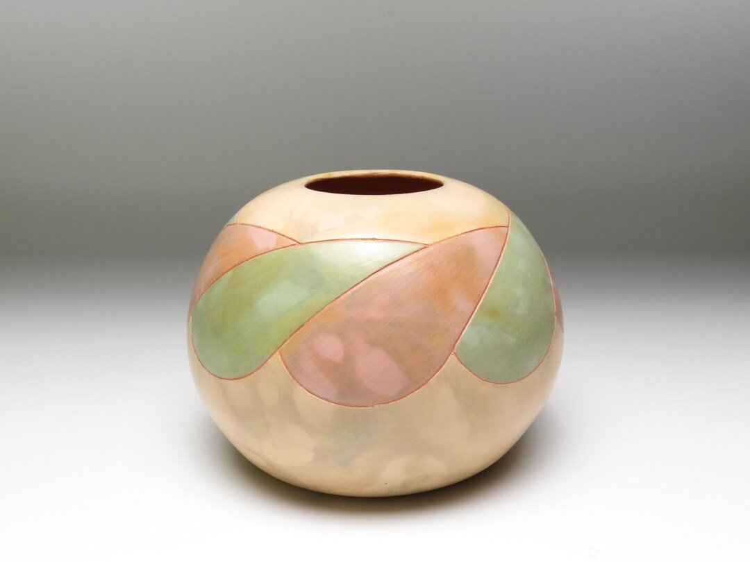 Geometric Braid Ceramic Vase: Wheel Thrown Carved Earthenware Pottery ...