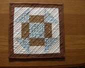 Quilted Mug Rugs, Light Blue Churn Dash Mug Rugs, Quilted Snack Mats Blue, Blue Placemats, Patchwork Blue Mug Rugs, Teacher 39 s Gift