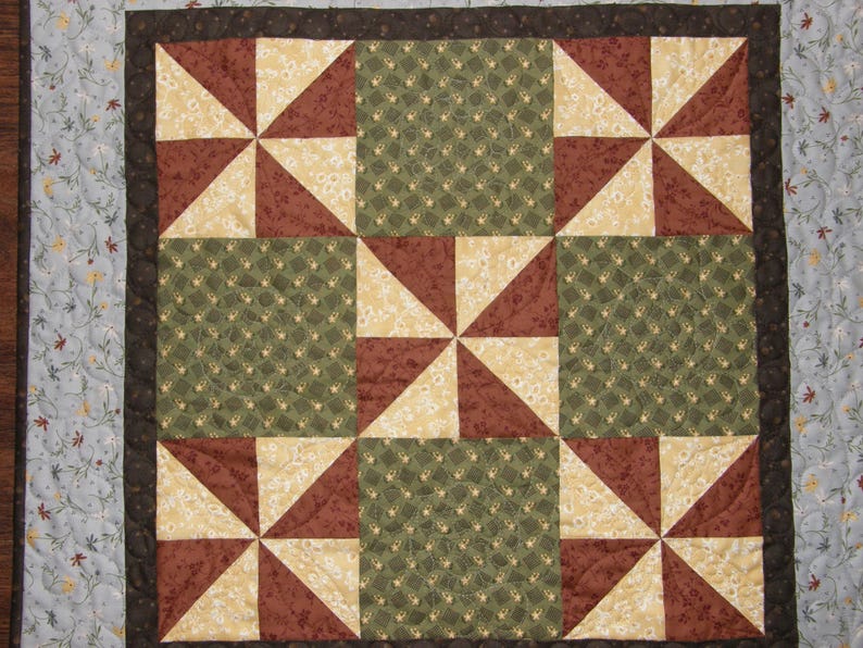 Blue Green Yellow Red Table Topper Quiltsy Team Quilted Table Runner Spring Table Topper Quilt Spring Table Topper Quilted Table Topper