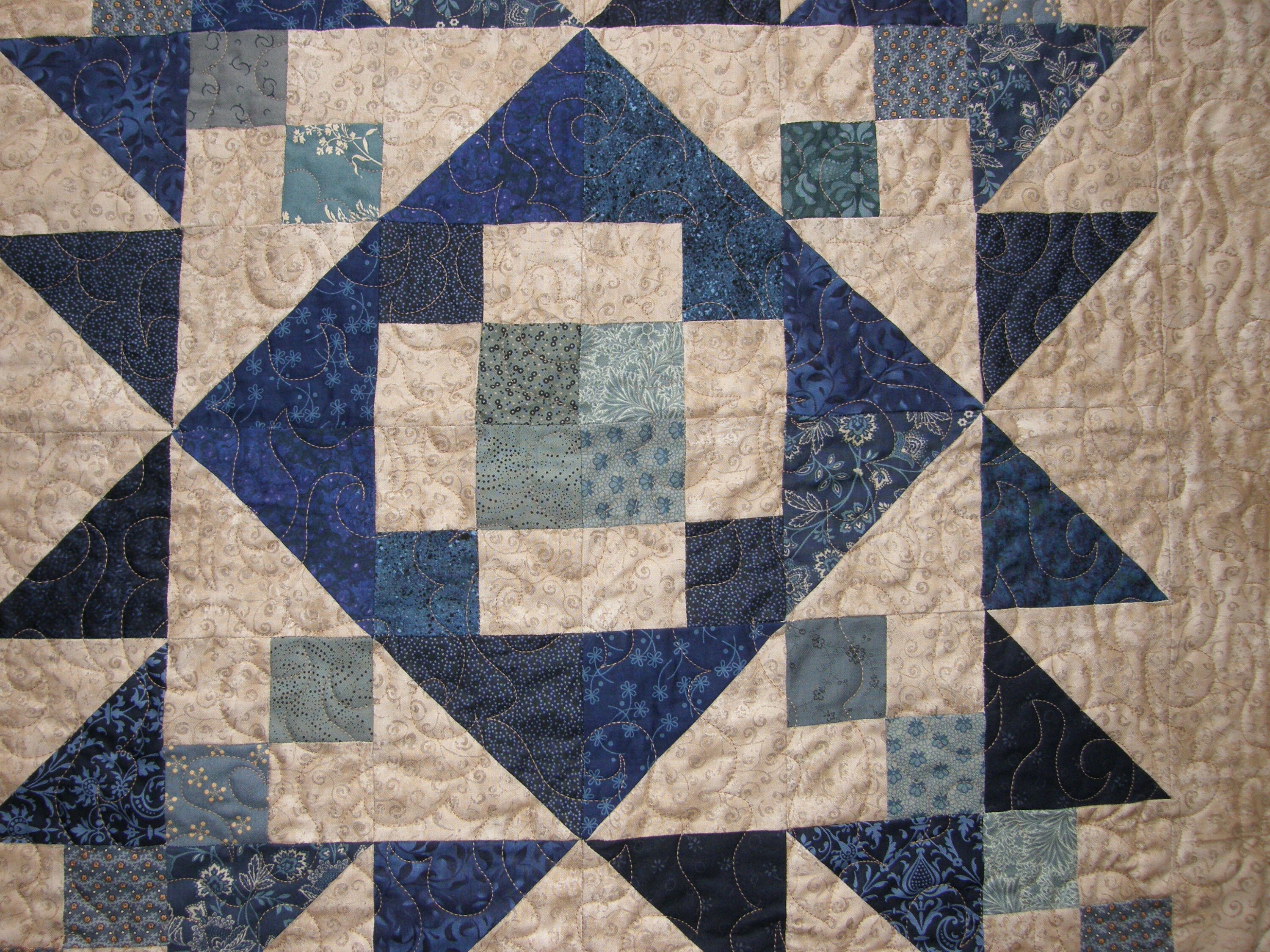 Blue Quilted Throw Blue Throw Quilt Blue Taupe Throw Quilt Etsy