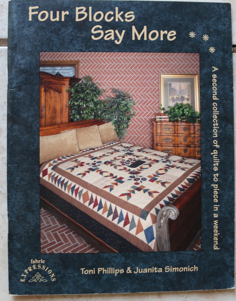 Destash Book Sewing Patterns Four Blocks Say More Quilted Wall Hanging Pattern Quiltsy Destash Quilt Patterns