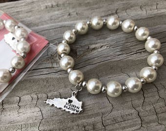 Pearl Kentucky Bracelet / Kentucky Bracelet / Pearl Bracelet / Kentucky Jewelry