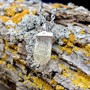 Imperial Topaz Pendant | Topaz Necklace | Gemstone Necklace | Raw Stone Jewelry | Rough Stone | Electroformed Jewelry | November Birthstone