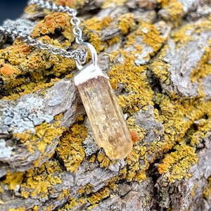 Imperial Topaz Pendant | Topaz Necklace | Gemstone Necklace | Raw Stone Jewelry | Rough Stone | Electroformed Jewelry | November Birthstone