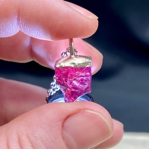 Garnet Pendant | Garnet Necklace | Raw Garnet Jewelry | Rough Garnet Stone | Electroformed Jewelry | January Birthstone