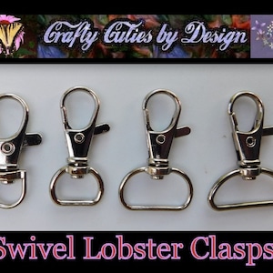 5, 10, or 15 Iron Swivel Lobster Claw Clasps, Platinum, 1inch D-ring,  Lanyard Connector, Keychains, DIY Kid's Crafts, Purse Strap, Dog Leash 