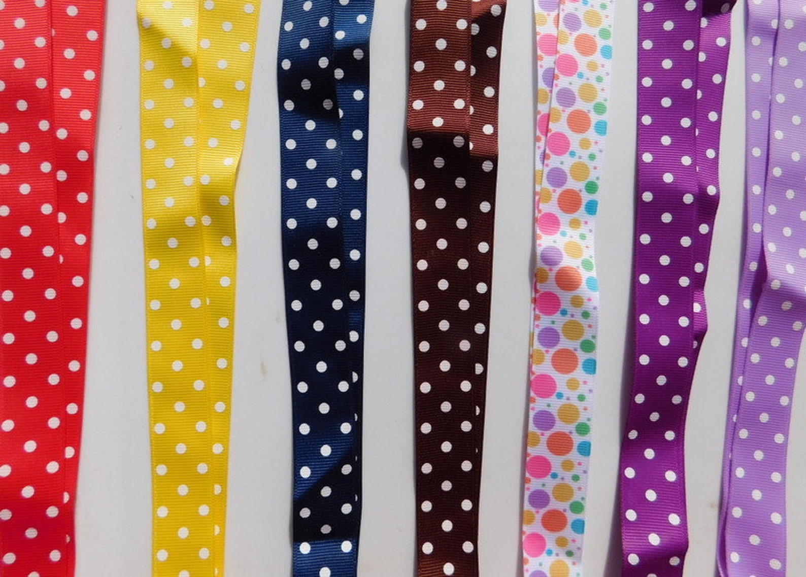 3 Yards Polka Dot Grosgrain Ribbon Your Choice Style - Etsy