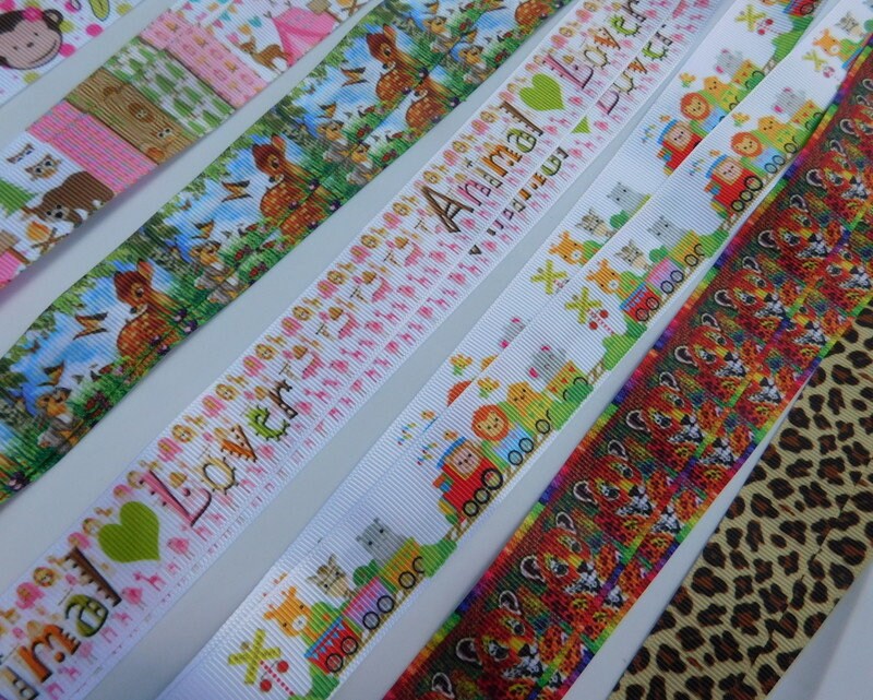 3 Yards - Cute Wildlife Animals - Grosgrain Ribbon - Your Choice Style ...