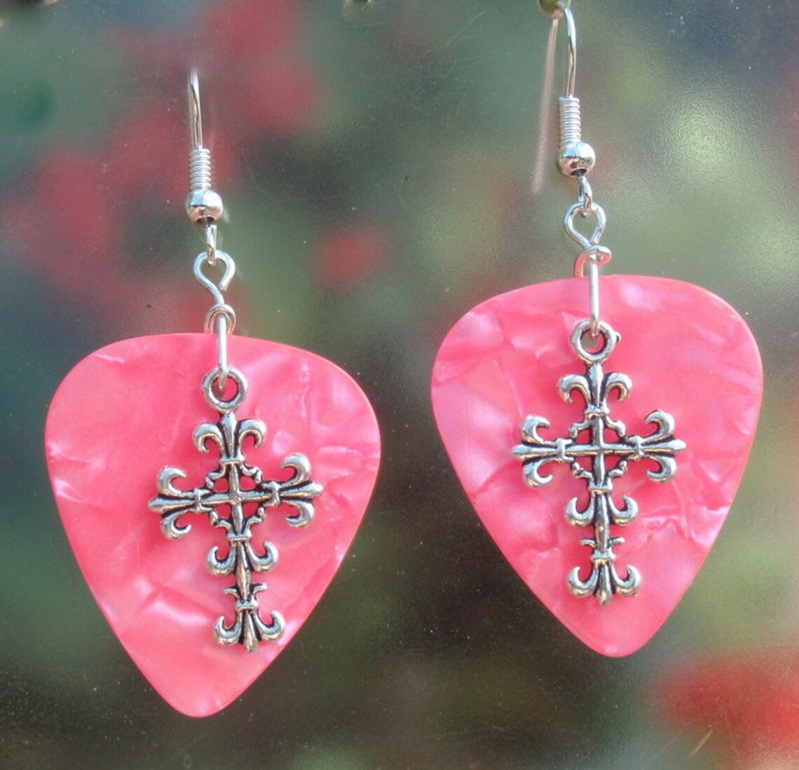 Rustic Faith Glitter Cross Earrings main image 1