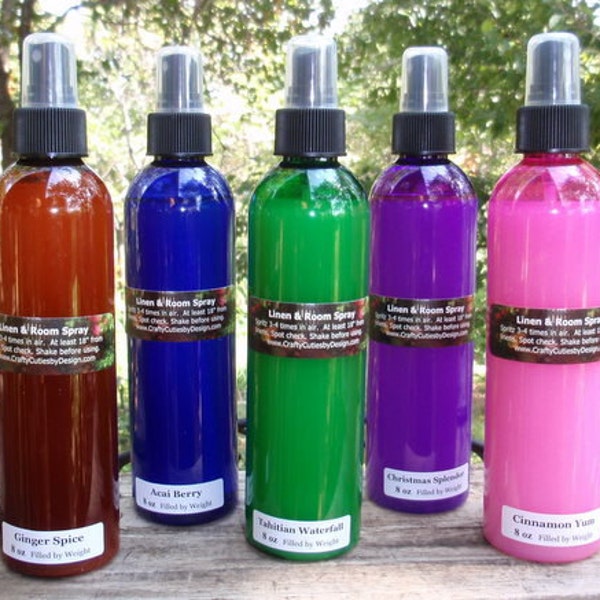 9 oz Fresh Linen & Room Spray, Choice of Scent, Custom Natural Laundry Spray, Refreshing Air Freshener