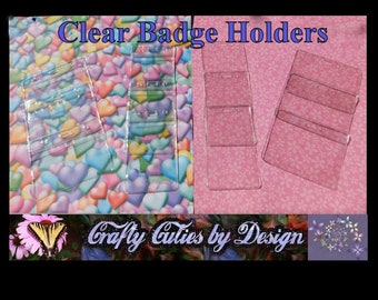 Clear Badge Holder ONLY- Work, School, Event ID, Cruise, Hotel Room Key - Vinyl, Your Choice Horizontal or Vertical- Regular or Zip Lock
