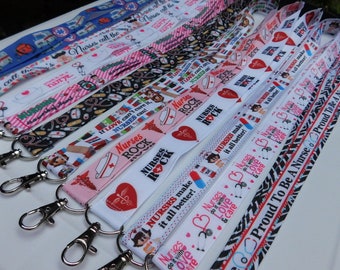 Nurses Ambulance - ID Lanyard, Medical Professional, Lightweight Single Sided Grosgrain Ribbon, Breakaway